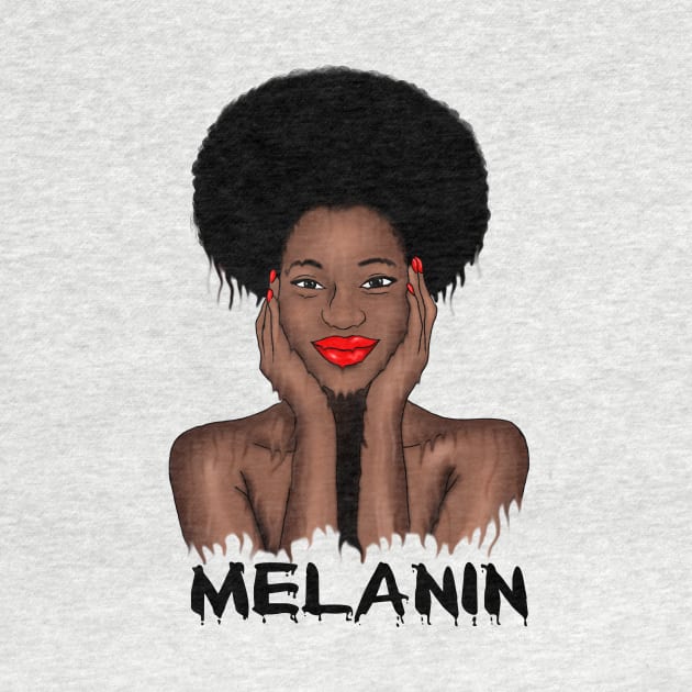 Melanin Drippin Afro Woman Black History by dukito